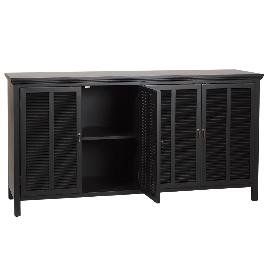 SH Lexi Solid Timber 4 Door Buffet in Black