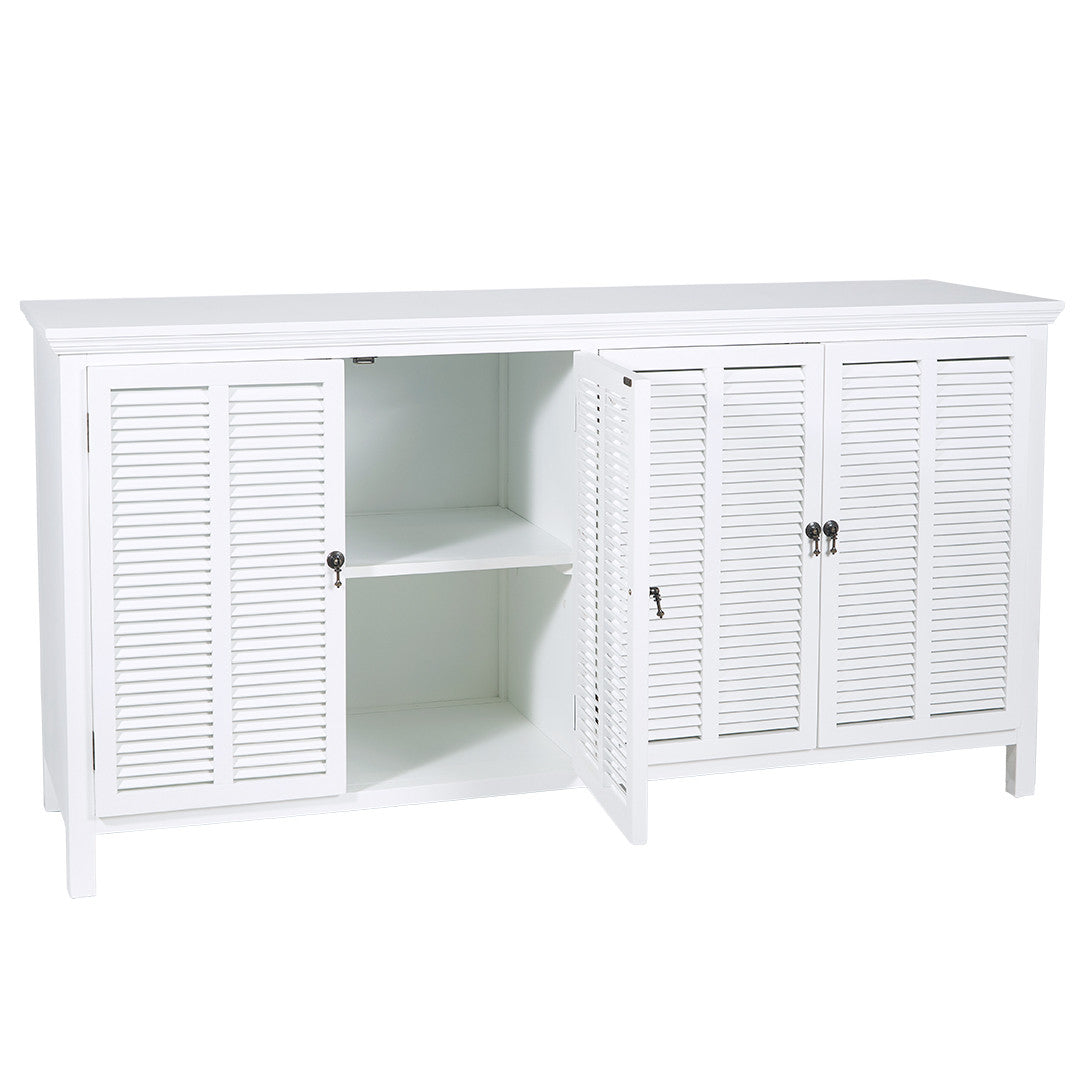 SH Lexi Solid Timber 4 Door Buffet in White