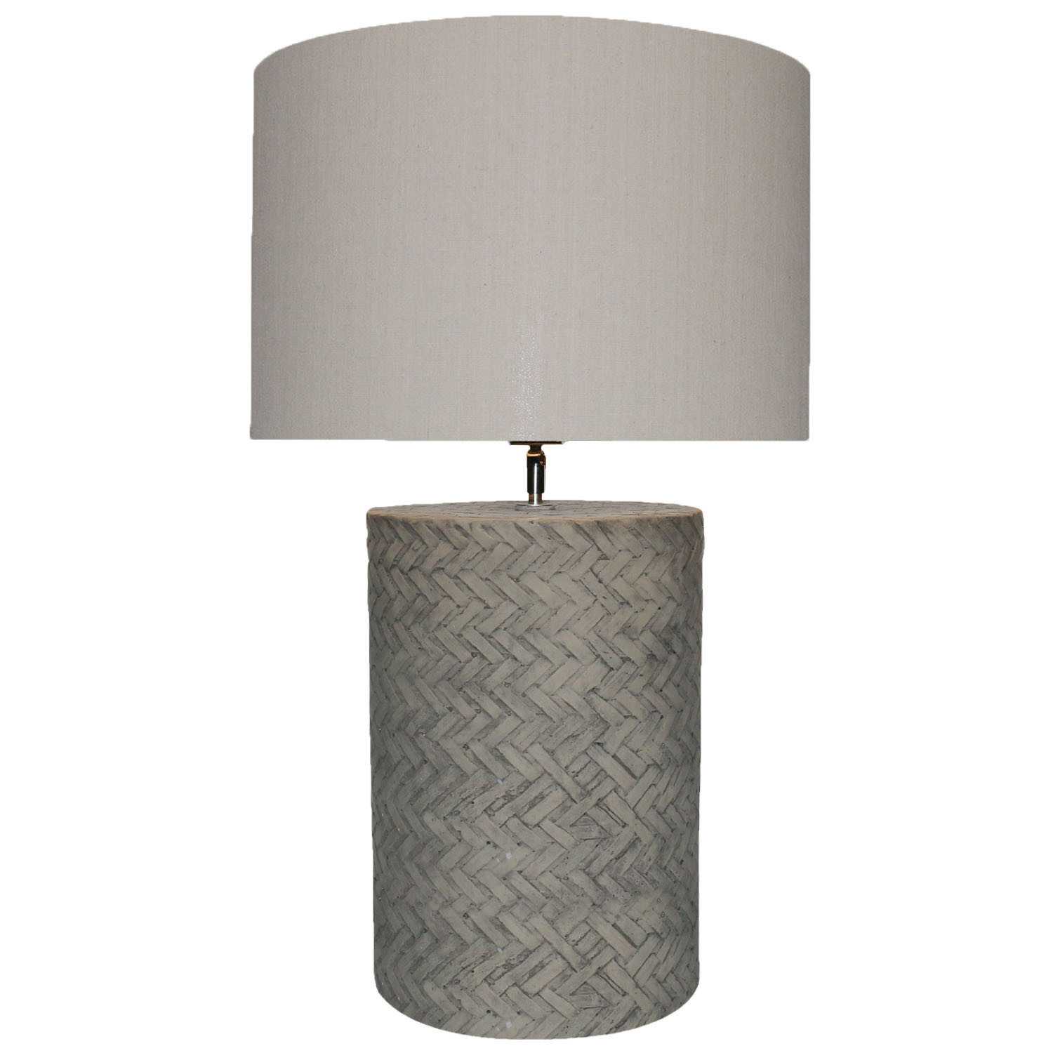 SH Summer Concrete Table Lamp with Lattice Pattern Finish
