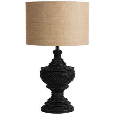 SH Sonny Resin Table Lamp in Black or White with Natural Shade