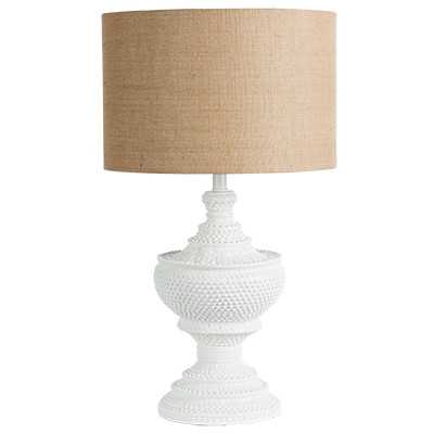 SH Sonny Resin Table Lamp in Black or White with Natural Shade