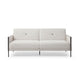 HE Yasir PU Leather Upholstered Metal Leg 3 Seater Sofa Bed