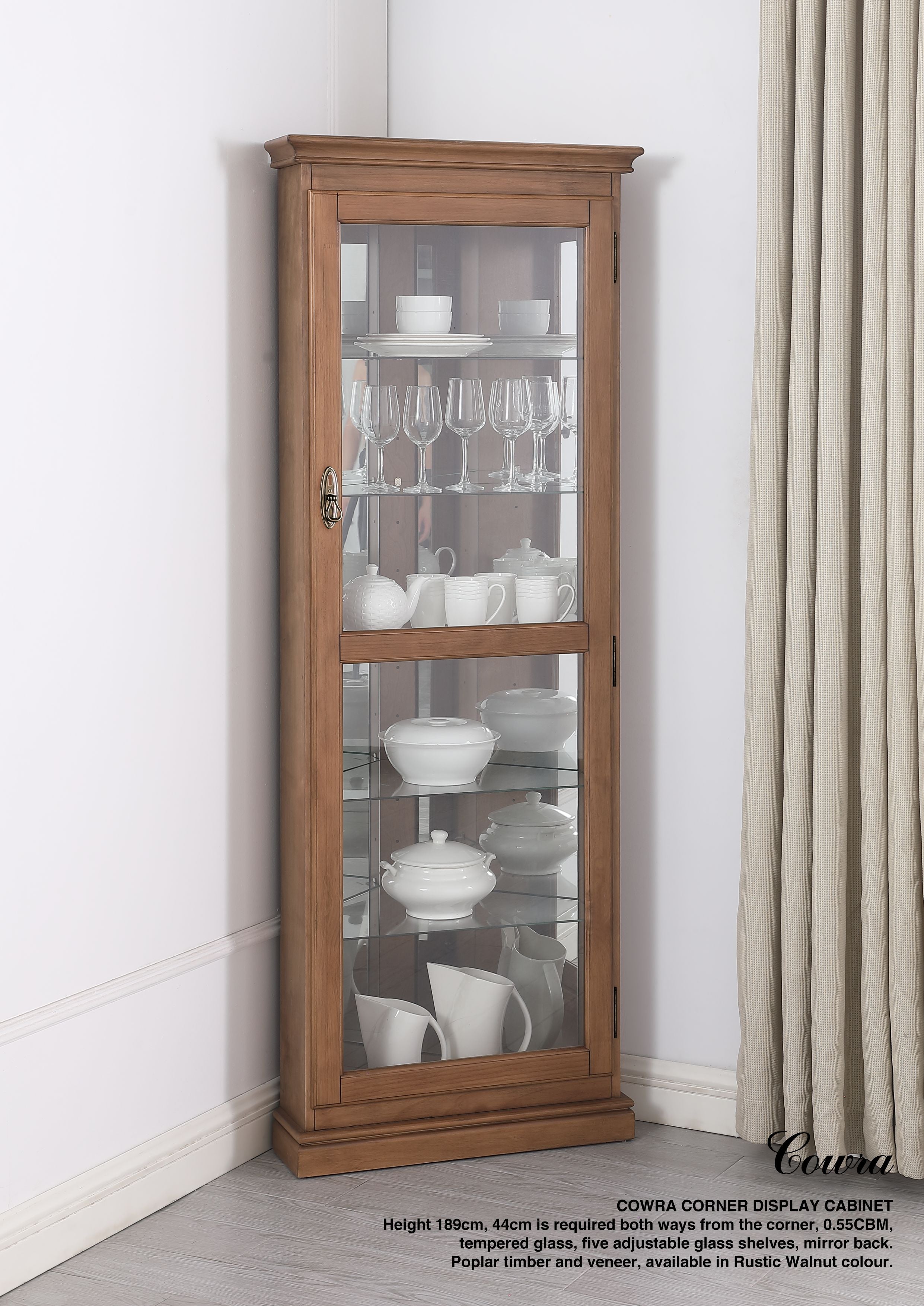 RH Cowra Corner Display Cabinet