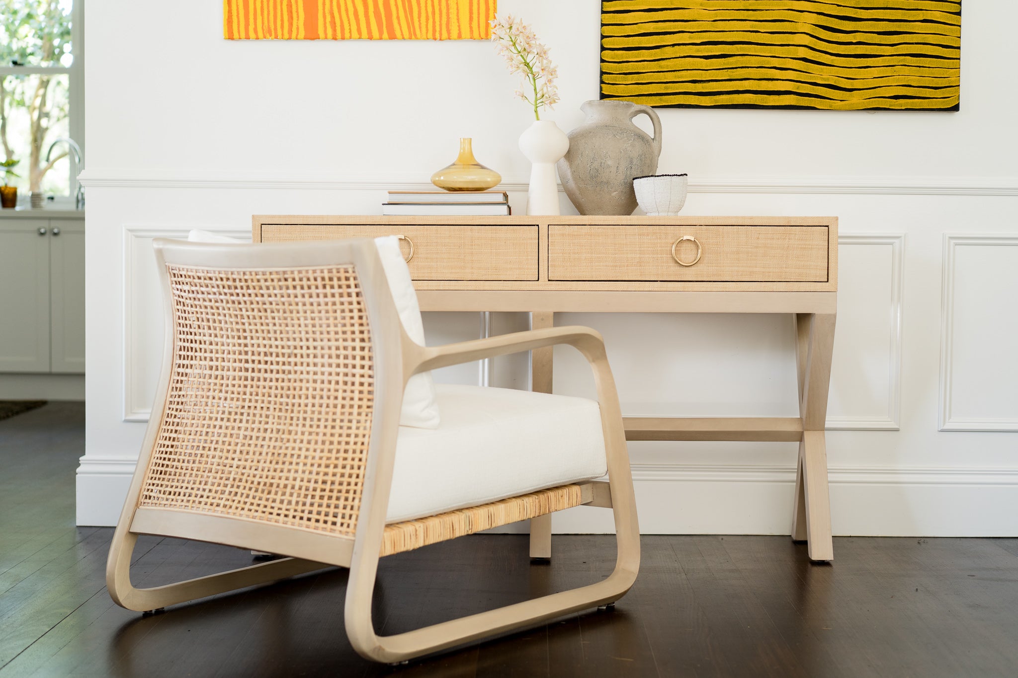 CR Manado Timber Frame Rattan Lounge Chair with Cushions