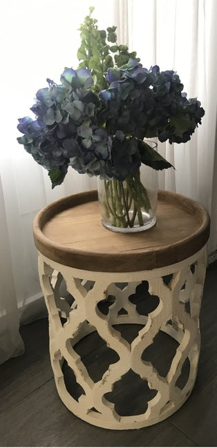 DA Lattice Solid Timber Round Side Table