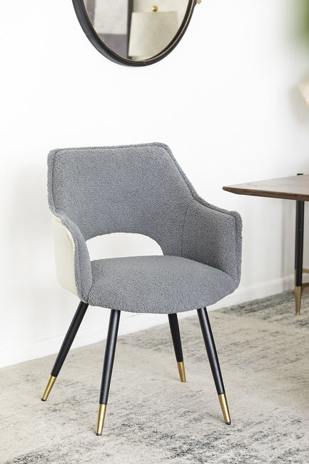 DA Venera Velvet Upholstered Armed Dining Chair