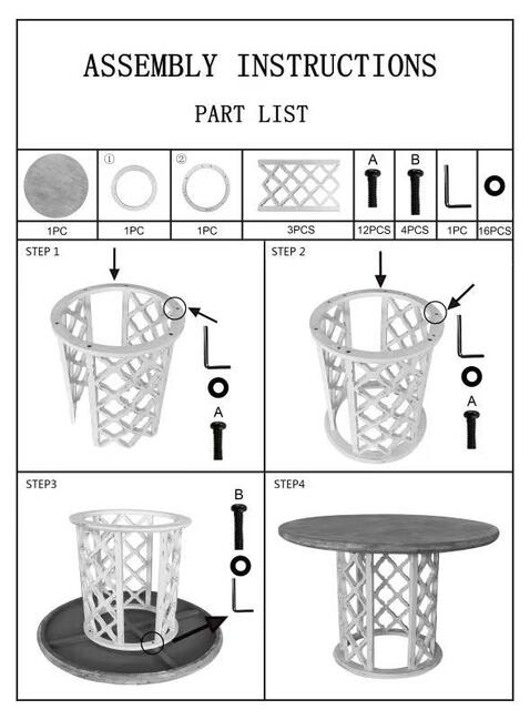 DA Lattice Solid Timber Round Dining Table