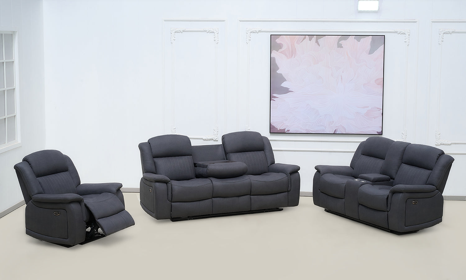 BT Paragon Fabric Upholstered Power Motion Electric Recliner Lounge