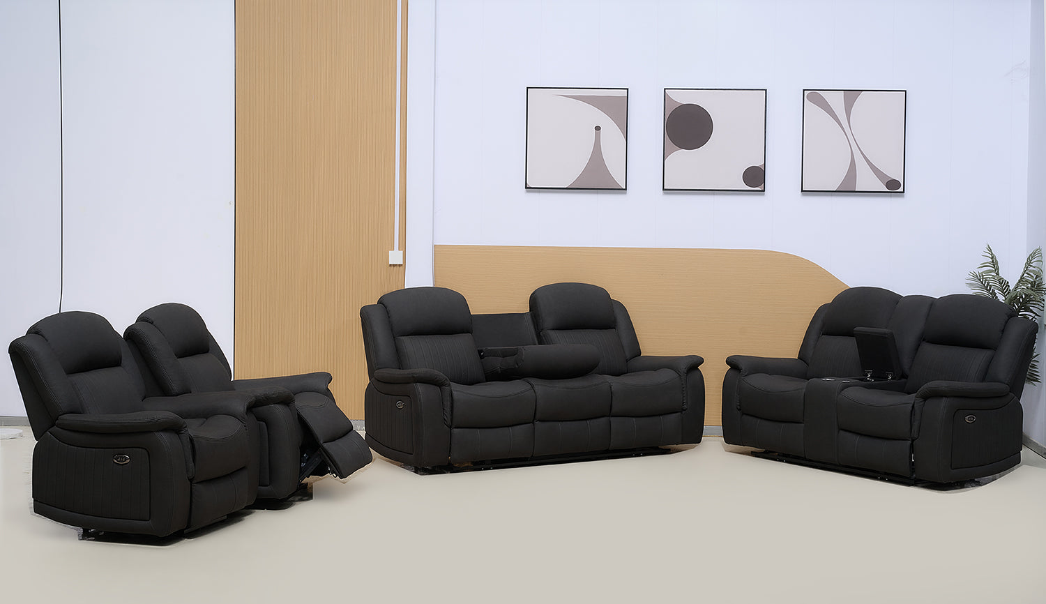 BT Paragon Fabric Upholstered 3 Seater Electric Recliner Lounge