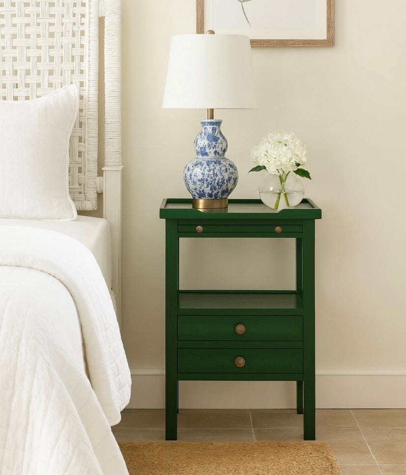 CR Eton Solid Timber 2 Drawer Bedside Table