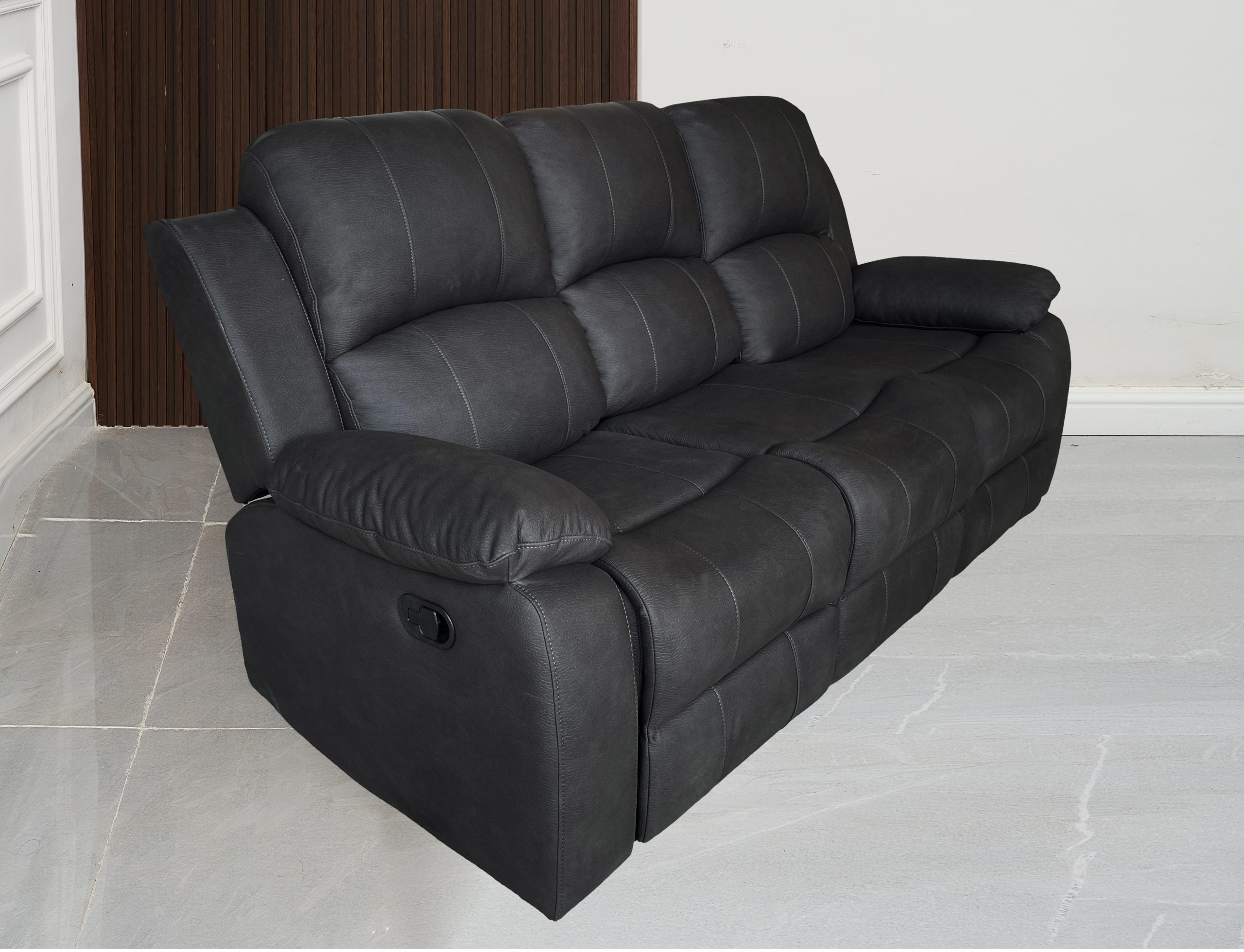BT Valor Fabric Upholstered 3 Seater Manual Recliner Lounge