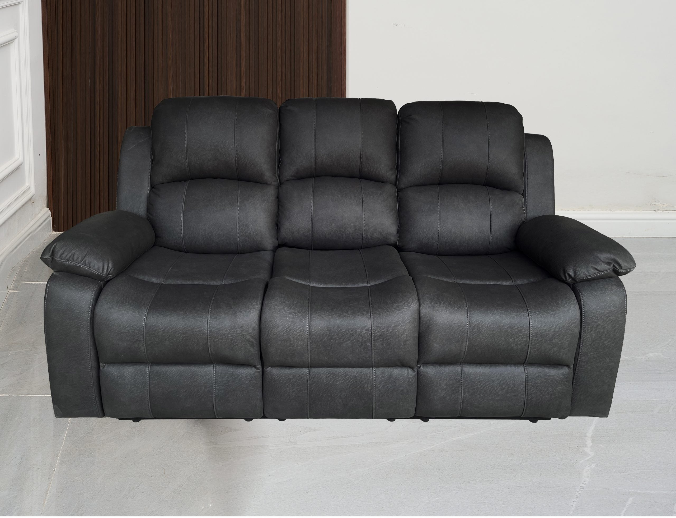 BT Valor Fabric Upholstered 3 Seater Manual Recliner Lounge