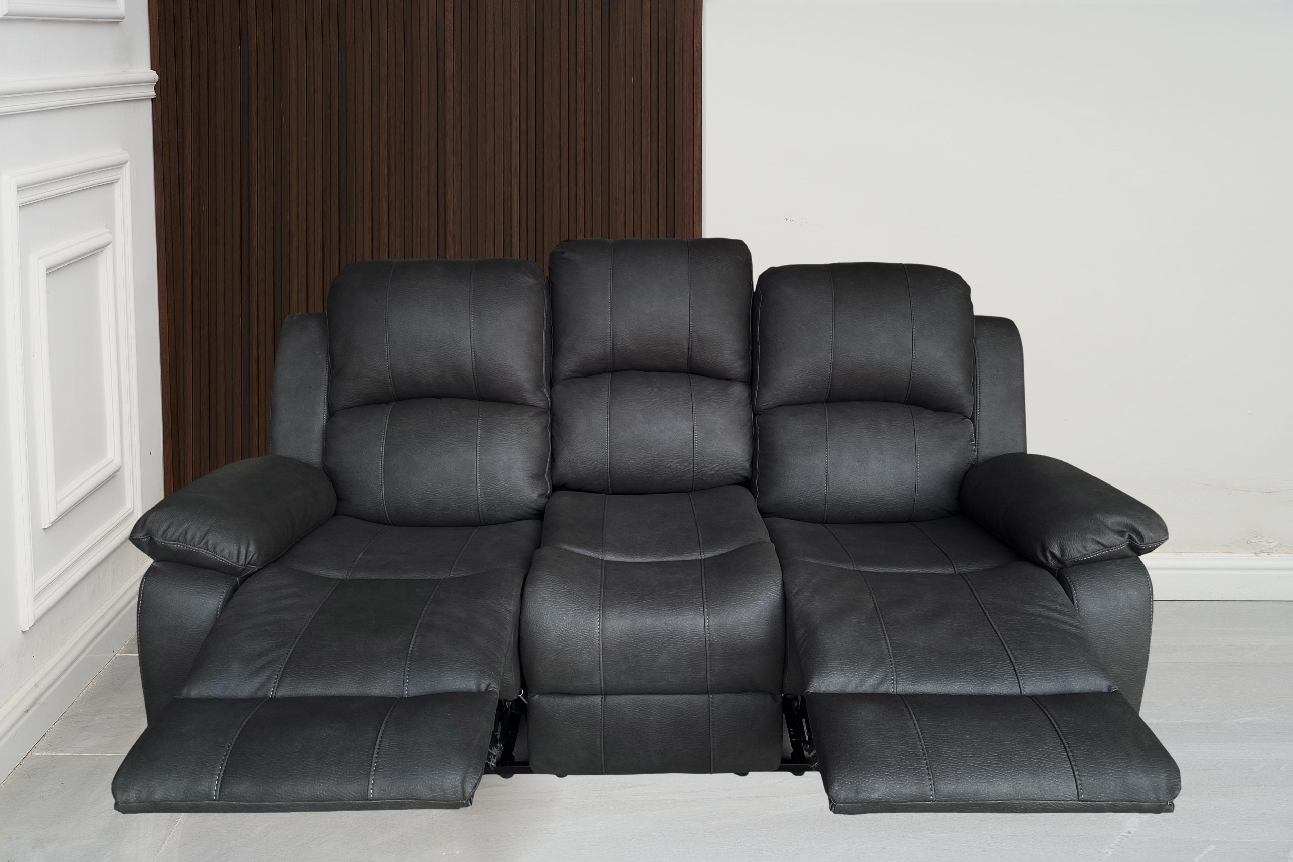 BT Valor Fabric Upholstered 3 Seater Manual Recliner Lounge