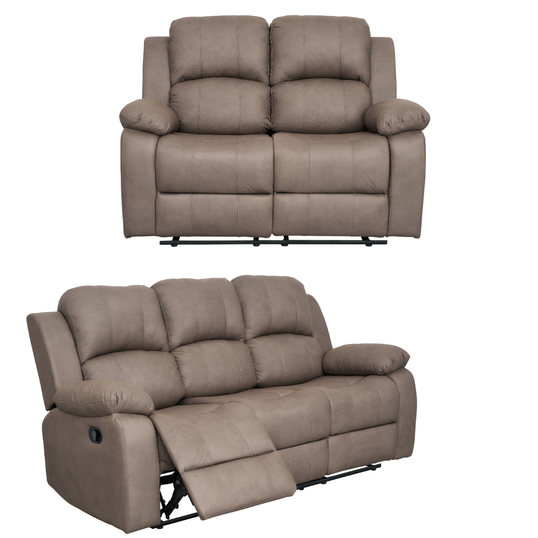 BT Valor Fabric 3 Seater & 2 Seater Manual Recliner Lounge Set