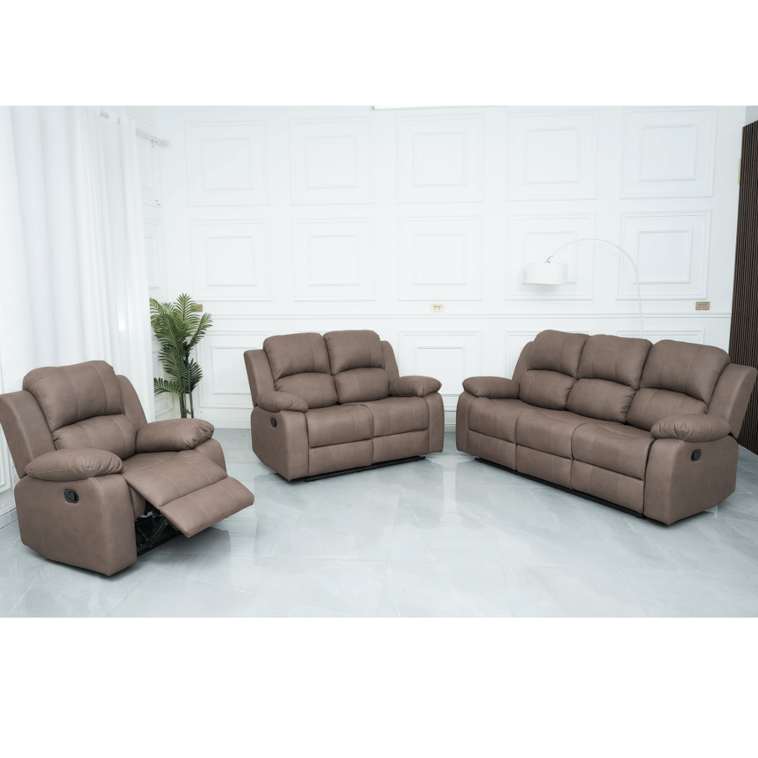 BT Valor Fabric 3 Seater, 2 Seater +1 Seater Manual Recliner Lounge Set