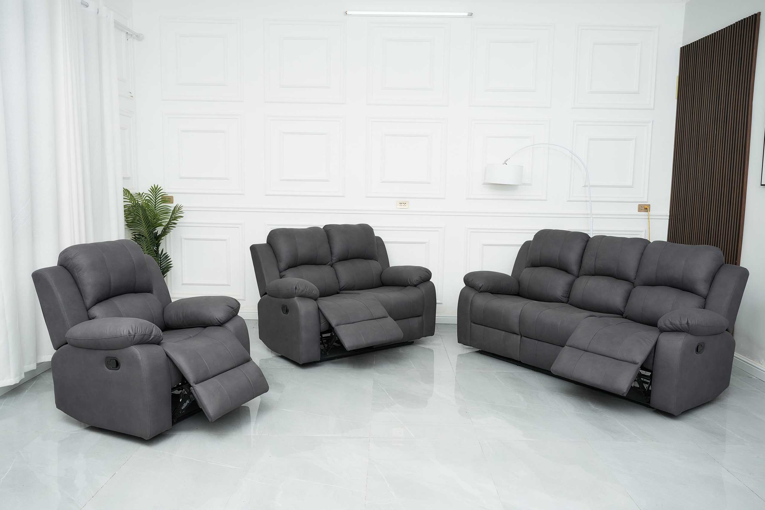 BT Valor Fabric 3 Seater, 2 Seater +1 Seater Manual Recliner Lounge Set