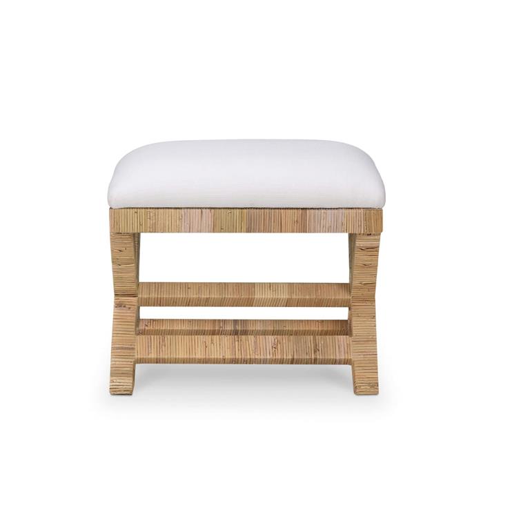 CR Renoir Natural Rattan Fabric Upholstered Bench