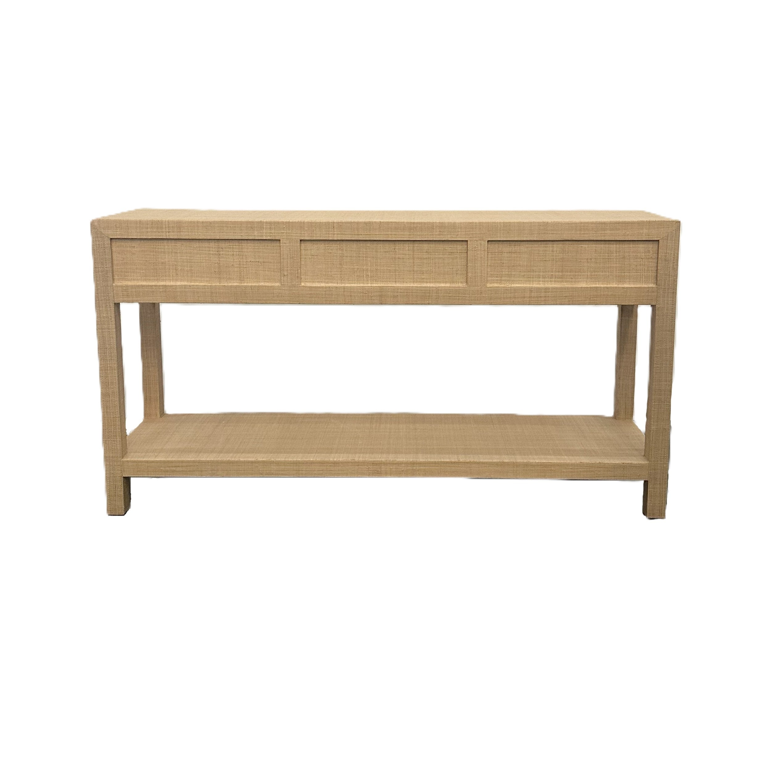CR Kagu Solid Timber 3 Drawer 1 Shelf Console Table