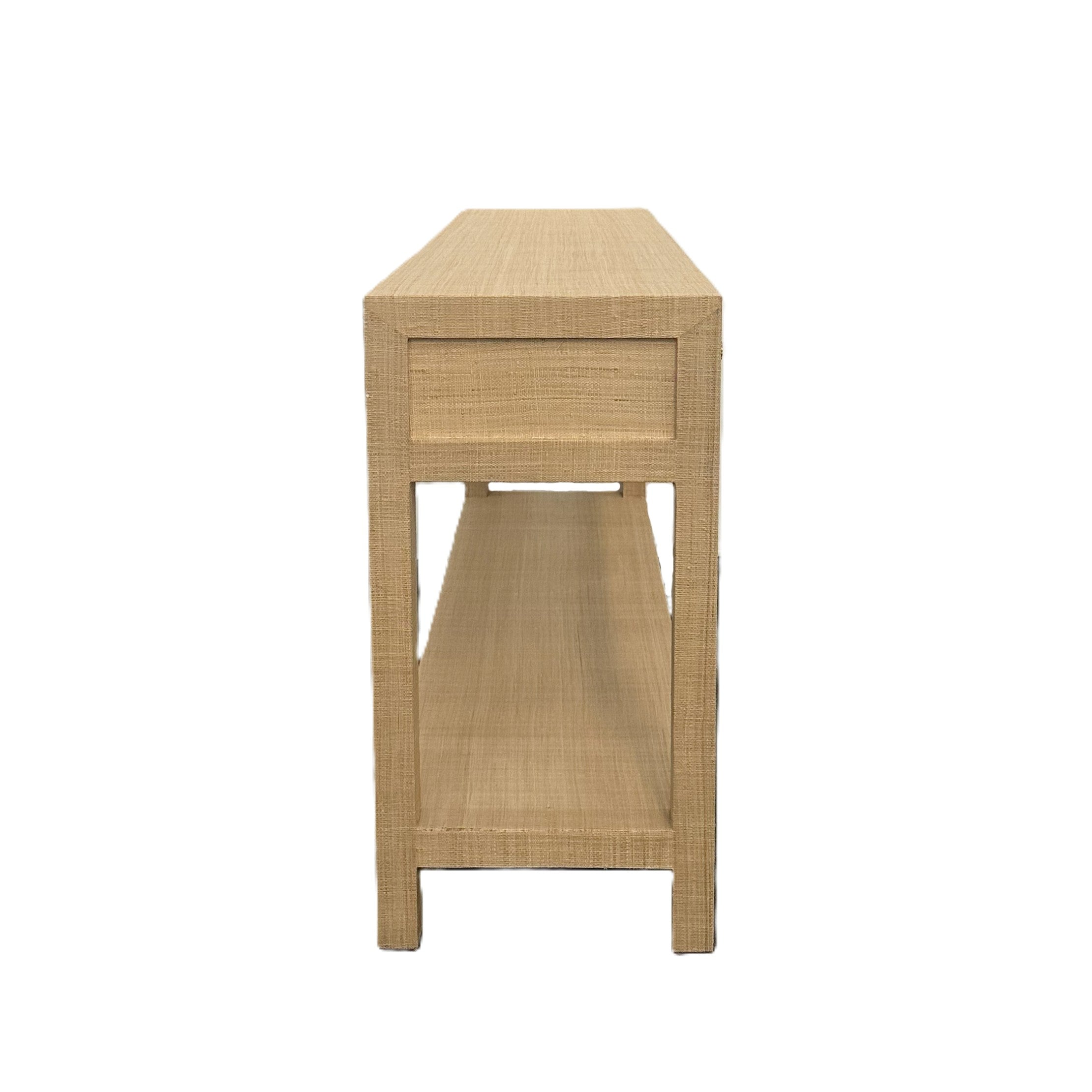 CR Kagu Solid Timber 3 Drawer 1 Shelf Console Table
