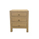 CR Kagu Solid Timber Raffia Finish 3 Drawer Bedside Table