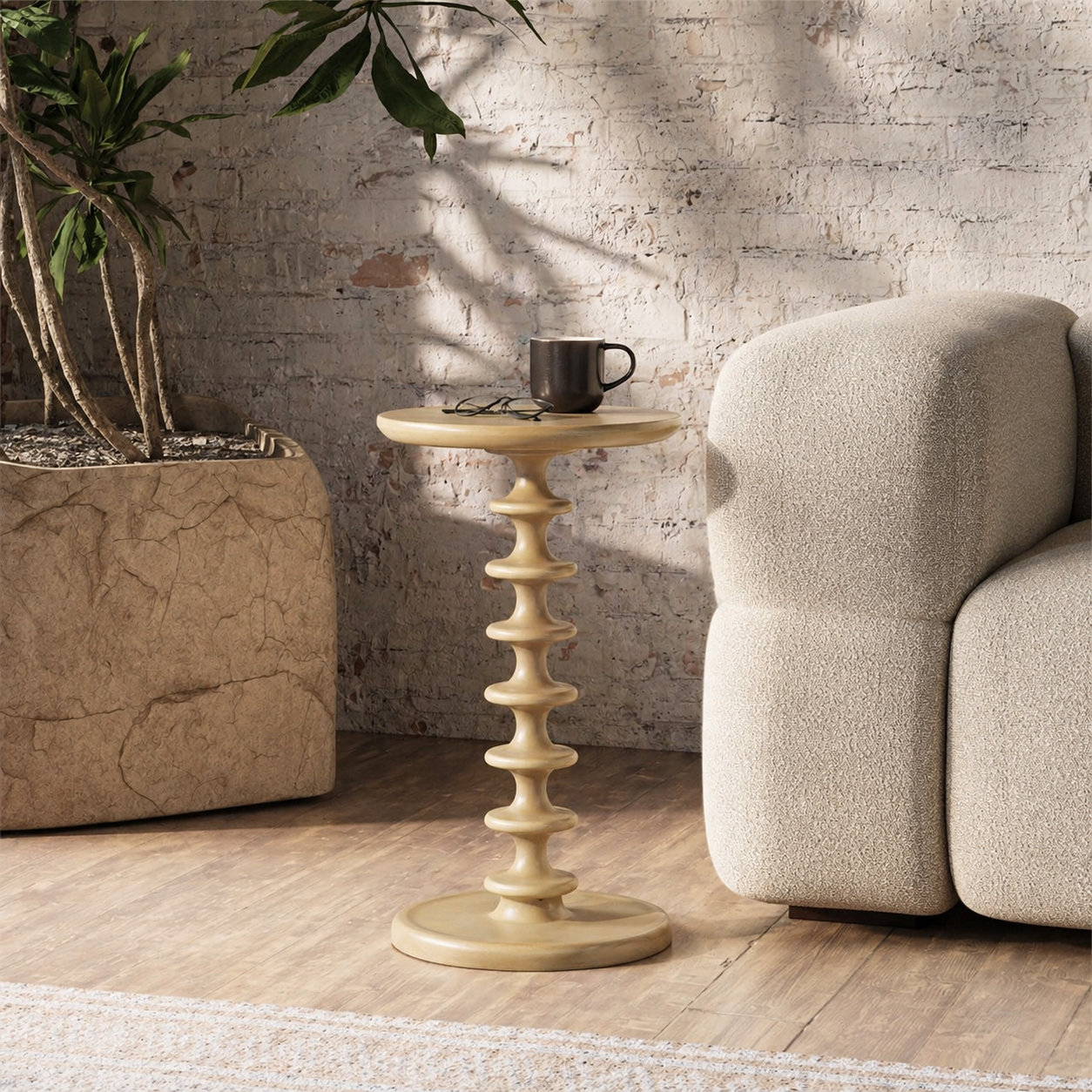 CR Milano Solid Timber Round Side Table