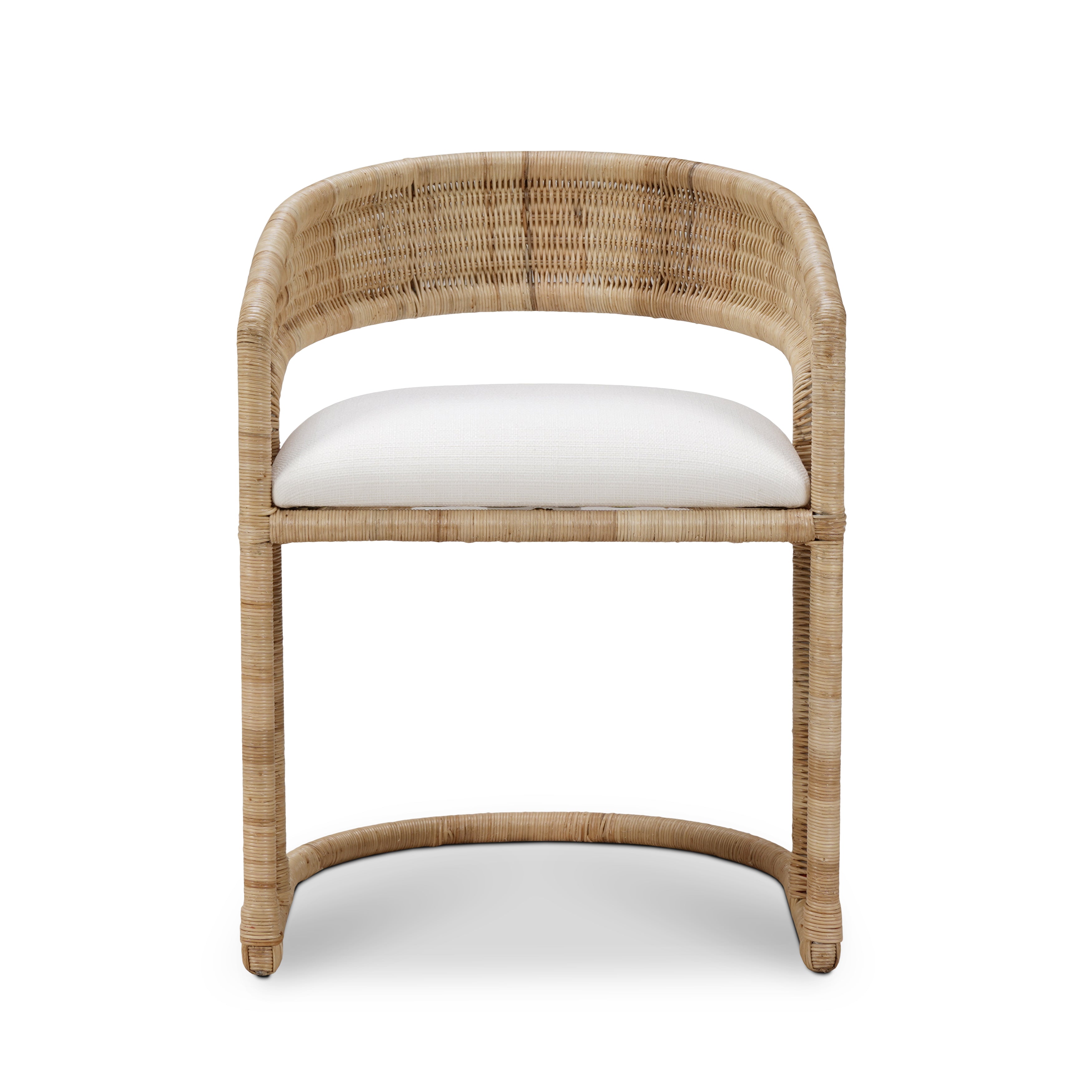 CR Hampton Natural  Rattan Fabric Seat Dining Chair