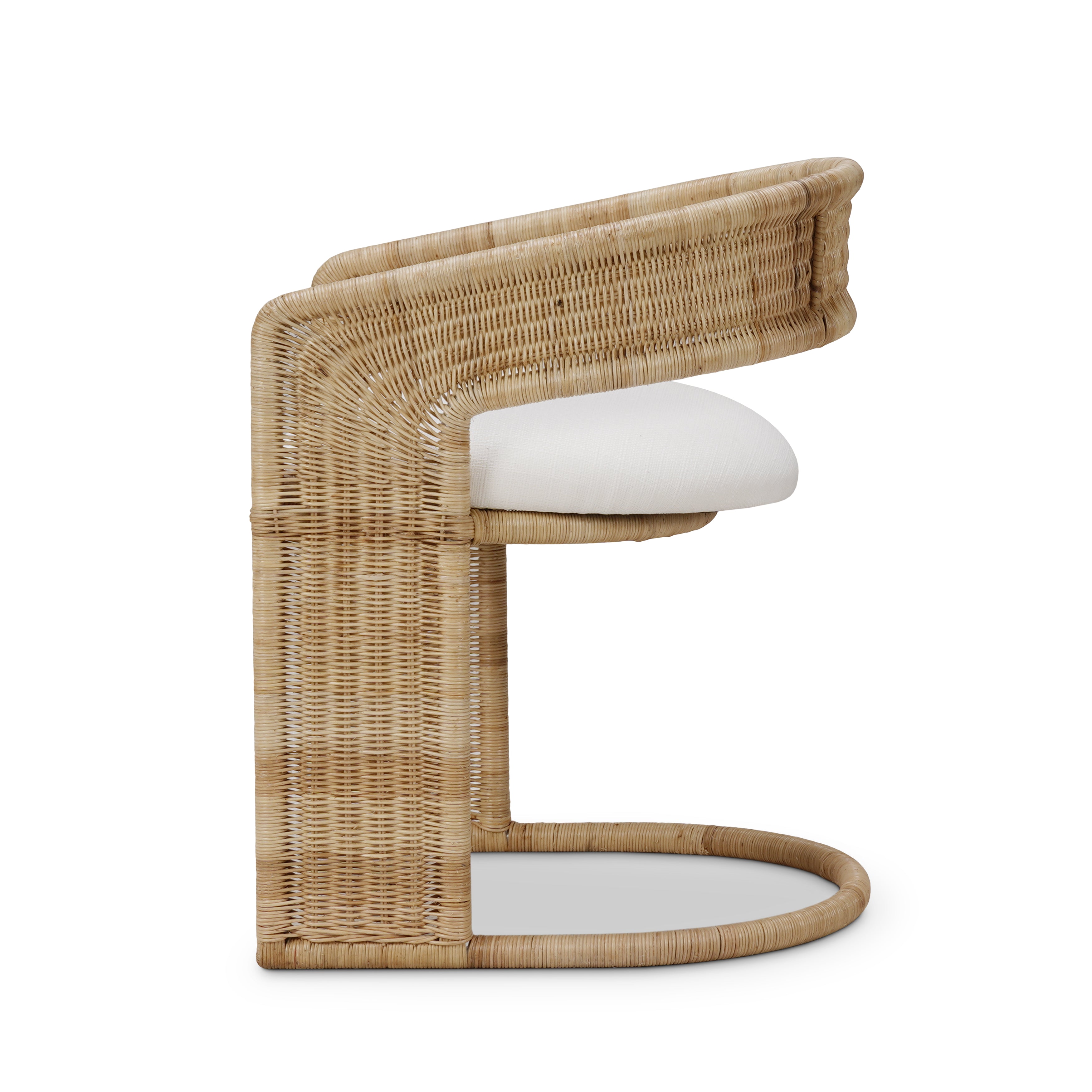 CR Hampton Natural  Rattan Fabric Seat Dining Chair