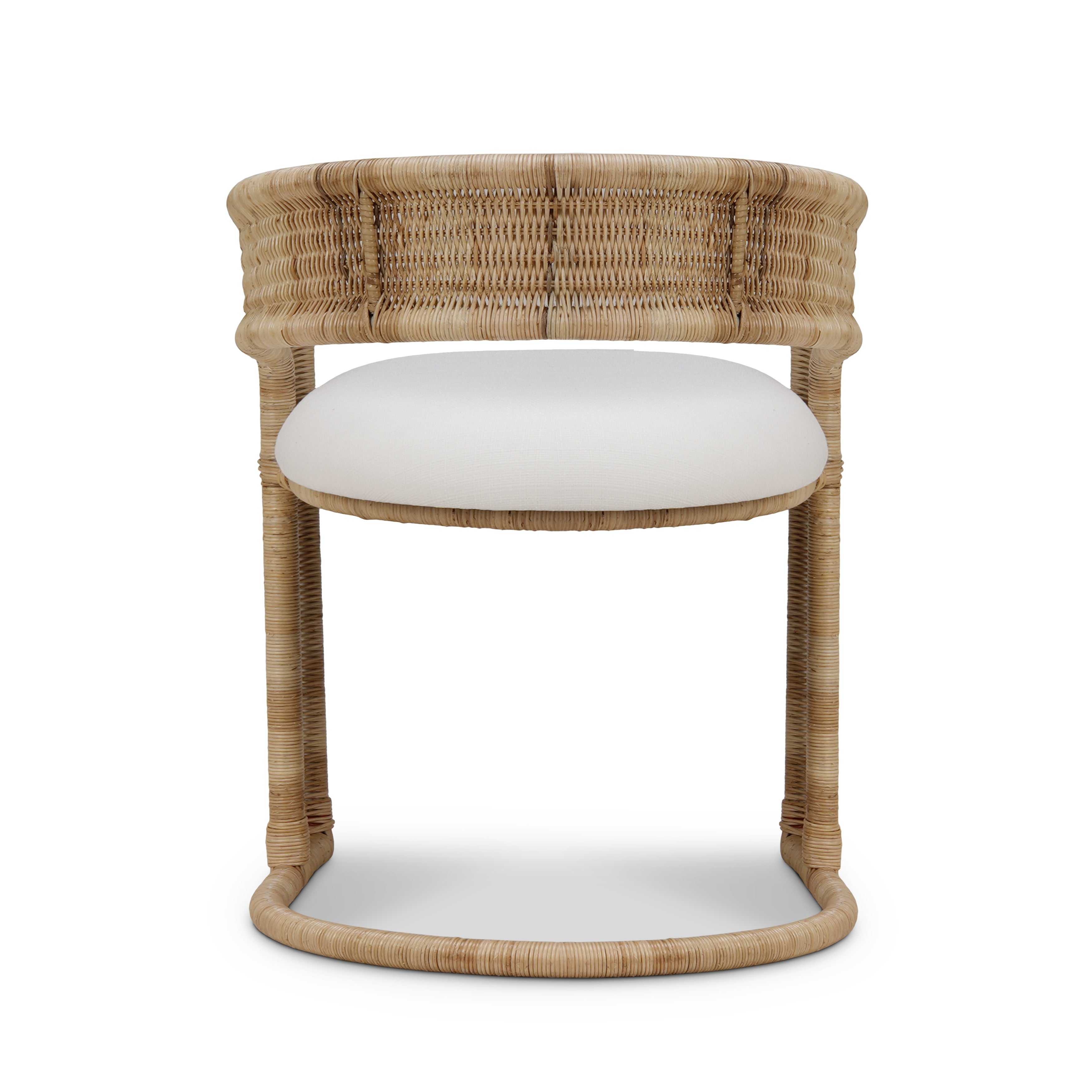 CR Hampton Natural  Rattan Fabric Seat Dining Chair