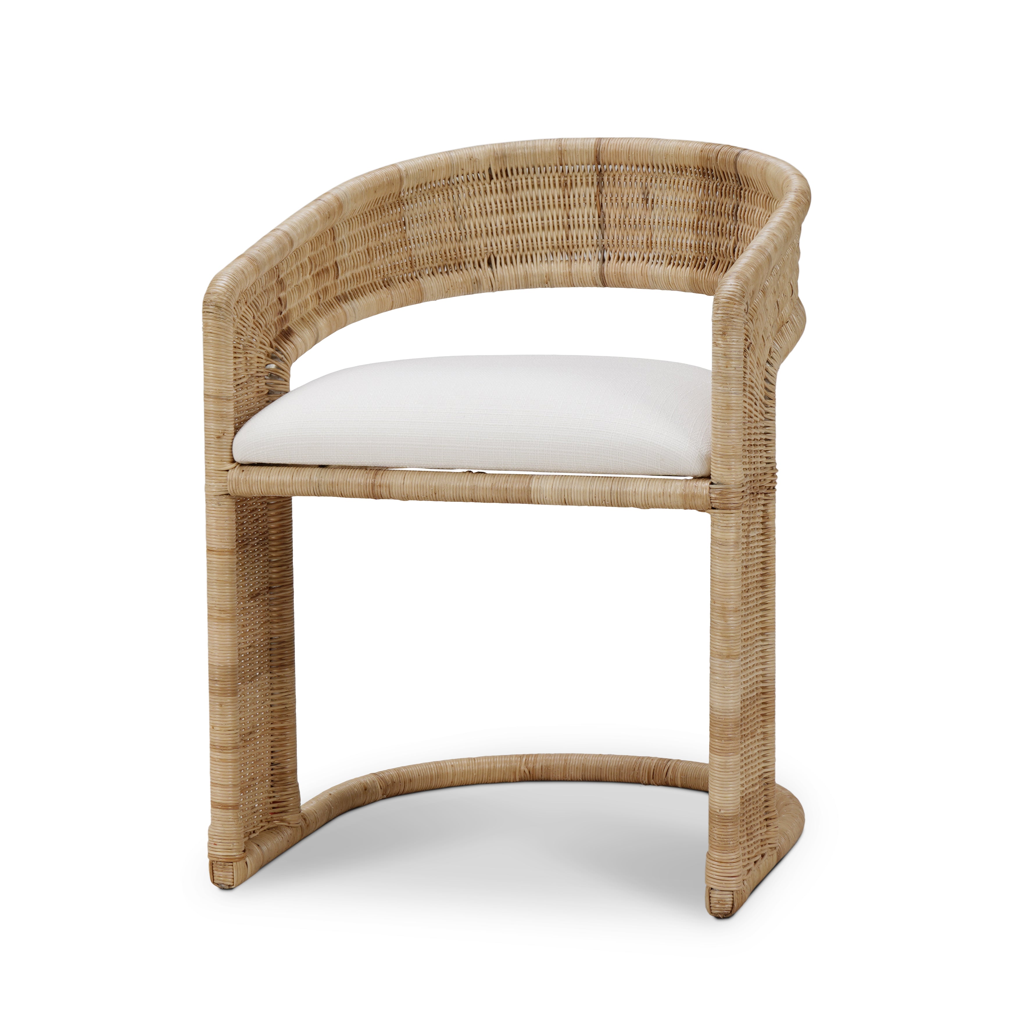 CR Hampton Natural  Rattan Fabric Seat Dining Chair