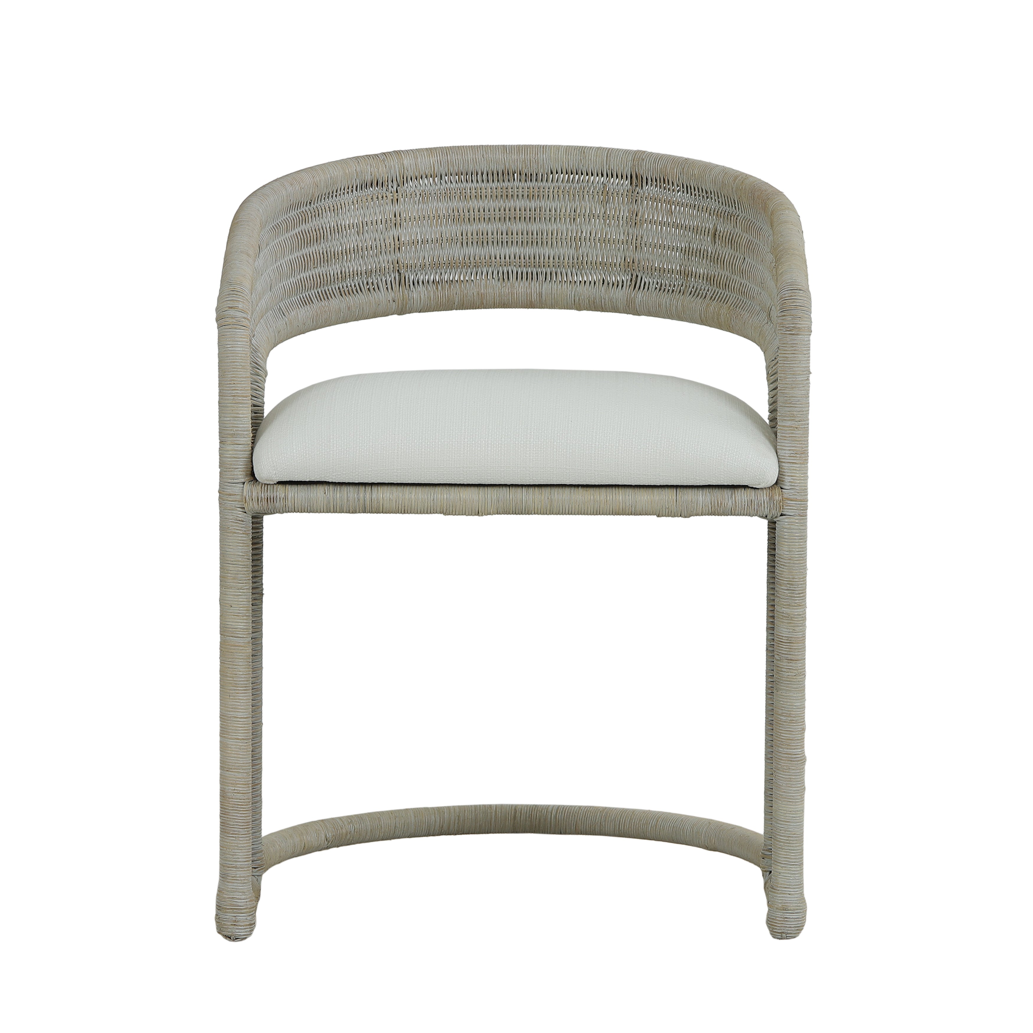 CR Hampton Natural  Rattan Fabric Seat Dining Chair