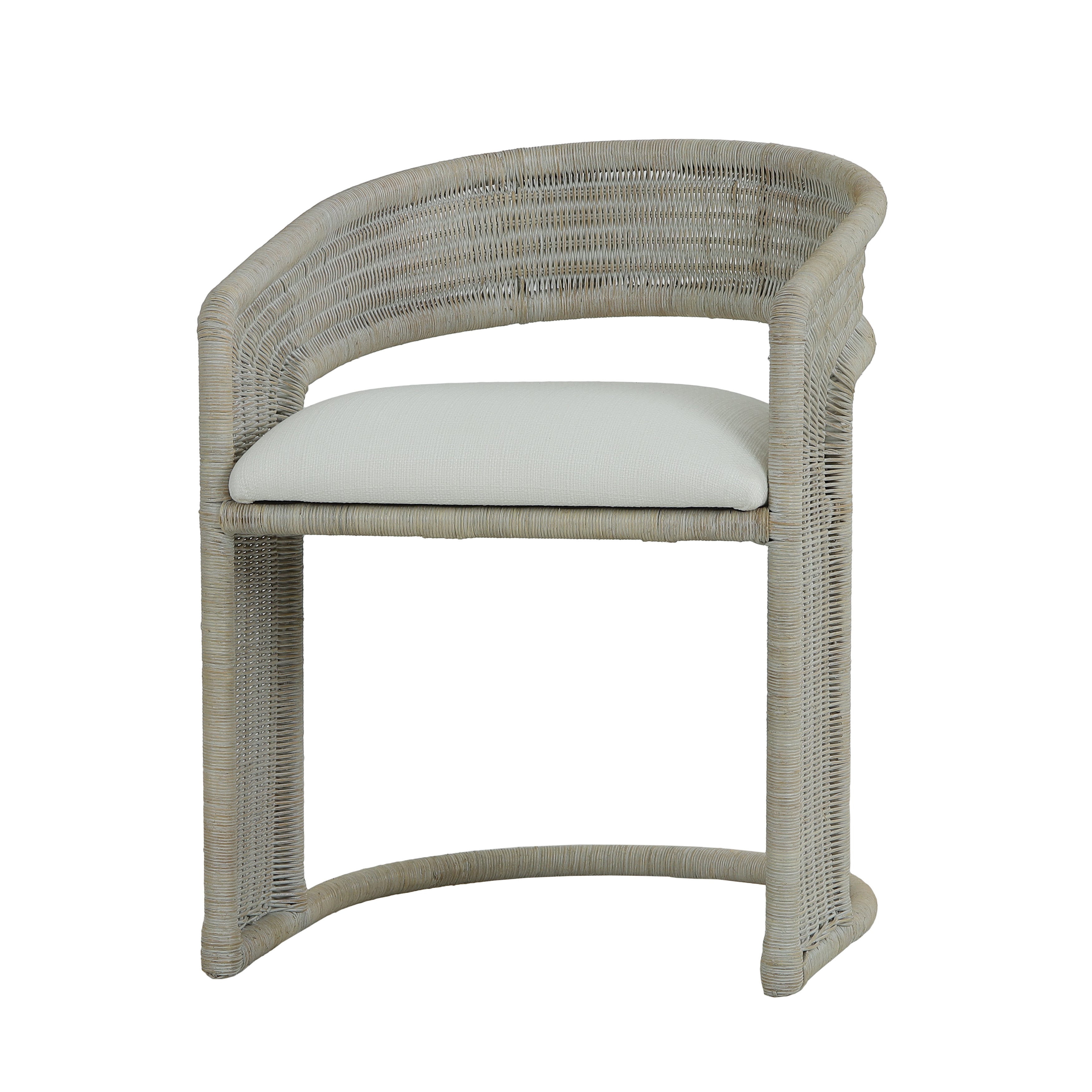 CR Hampton Natural  Rattan Fabric Seat Dining Chair