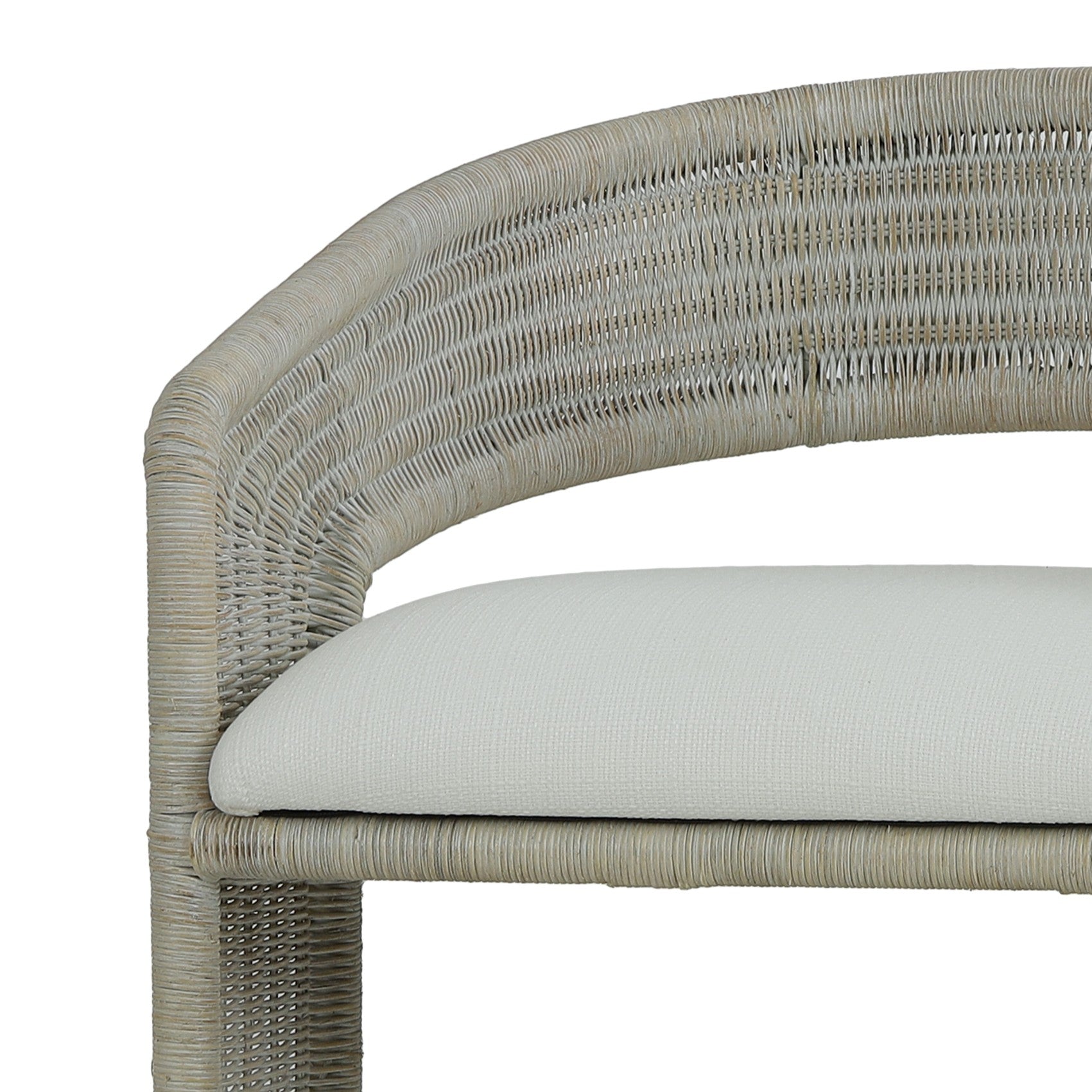 CR Hampton Natural  Rattan Fabric Seat Dining Chair