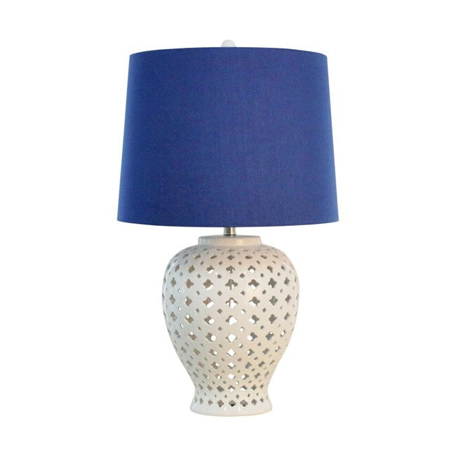 DA Lattice Tall Ceramic Base Table Lamp 75cmh