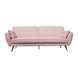 HE Elena Fabric Upholstered Metal Leg 3 Seater Sofa Bed