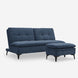 HE Sujana Fabric Upholstered 3 Seater Sofa Bed with Footstool