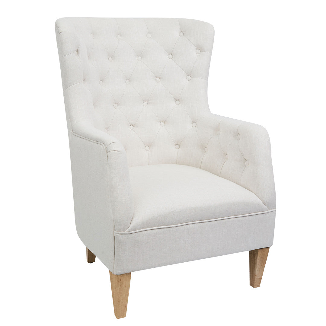 SH Hailey Fabric Upholstered Tiber Legs Armchair