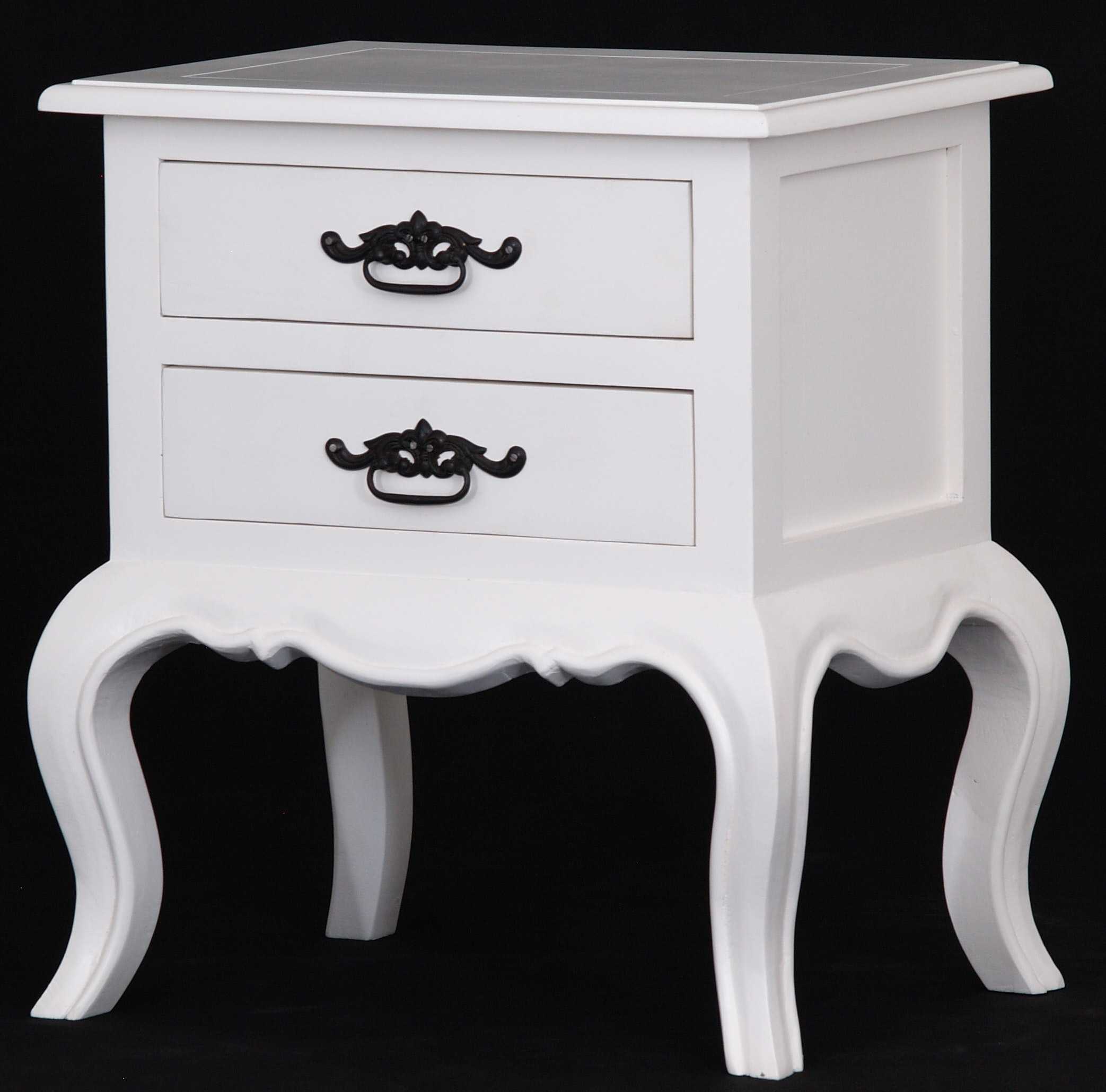CT French Provincial Solid Timber 2 Drawer  Lamp Table