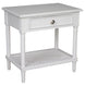 DA Polo 1 Drawer White Bedside Table