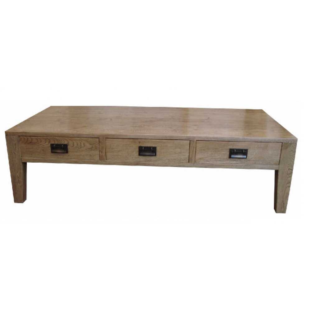 MF Solid Oak Timber 3 Drawer 2 way Coffee Table