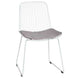 SH Angel Metal Outdoor Dining Chair with Seat Cushion - White