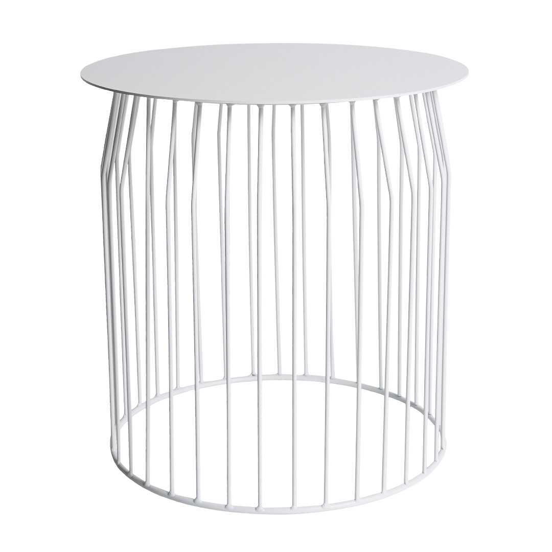 SH Angel Rebello Outdoor Metal Side Table - White