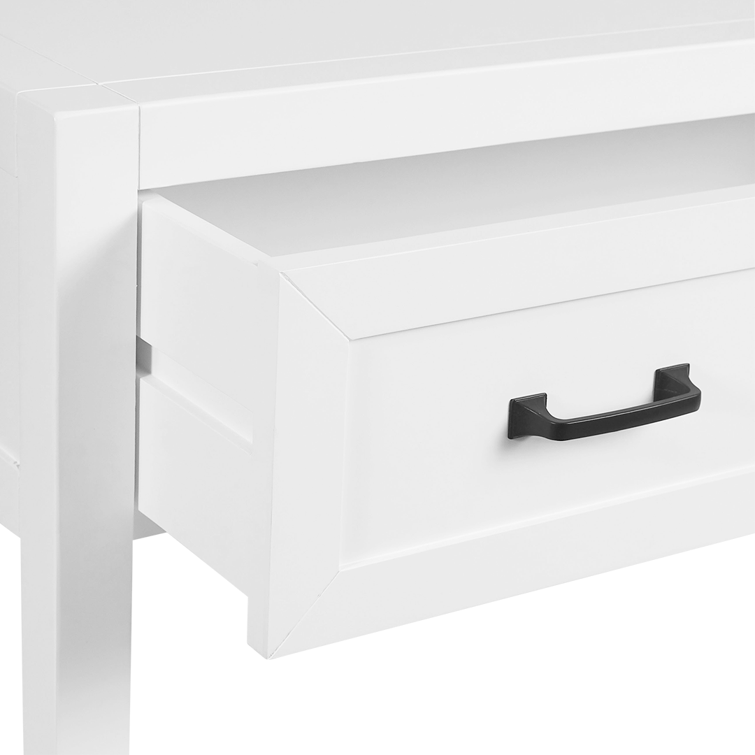 SH Griffin 3 Drawer Desk White with Black handle