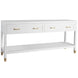 SH Griffin 2 Drawer Console Table White with Gold Hardware