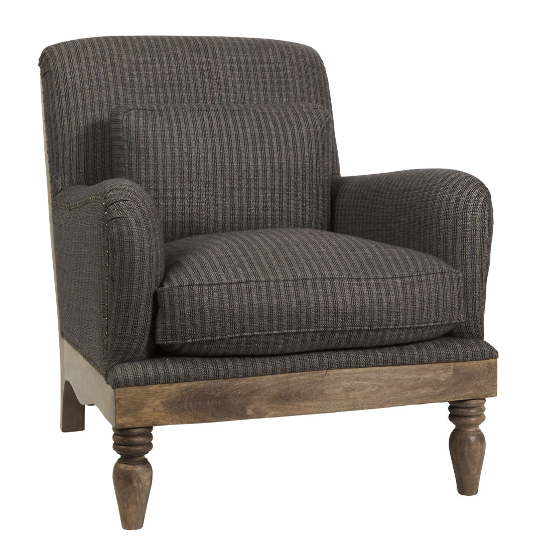 SH Harbour Fabric Upholstered Timber Leg Armchair - Charcoal