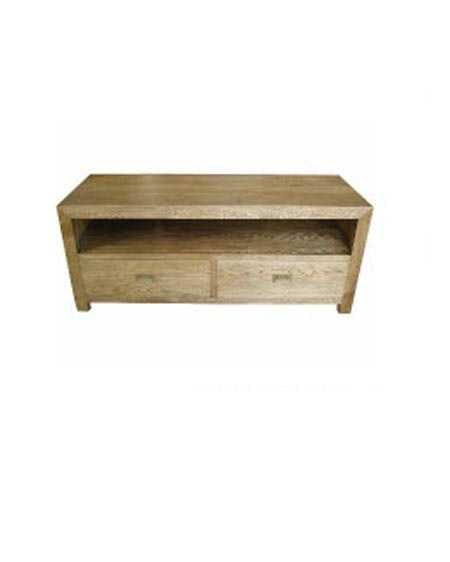 MF Solid Oak Timber 2-Drawer Entertainment Unit
