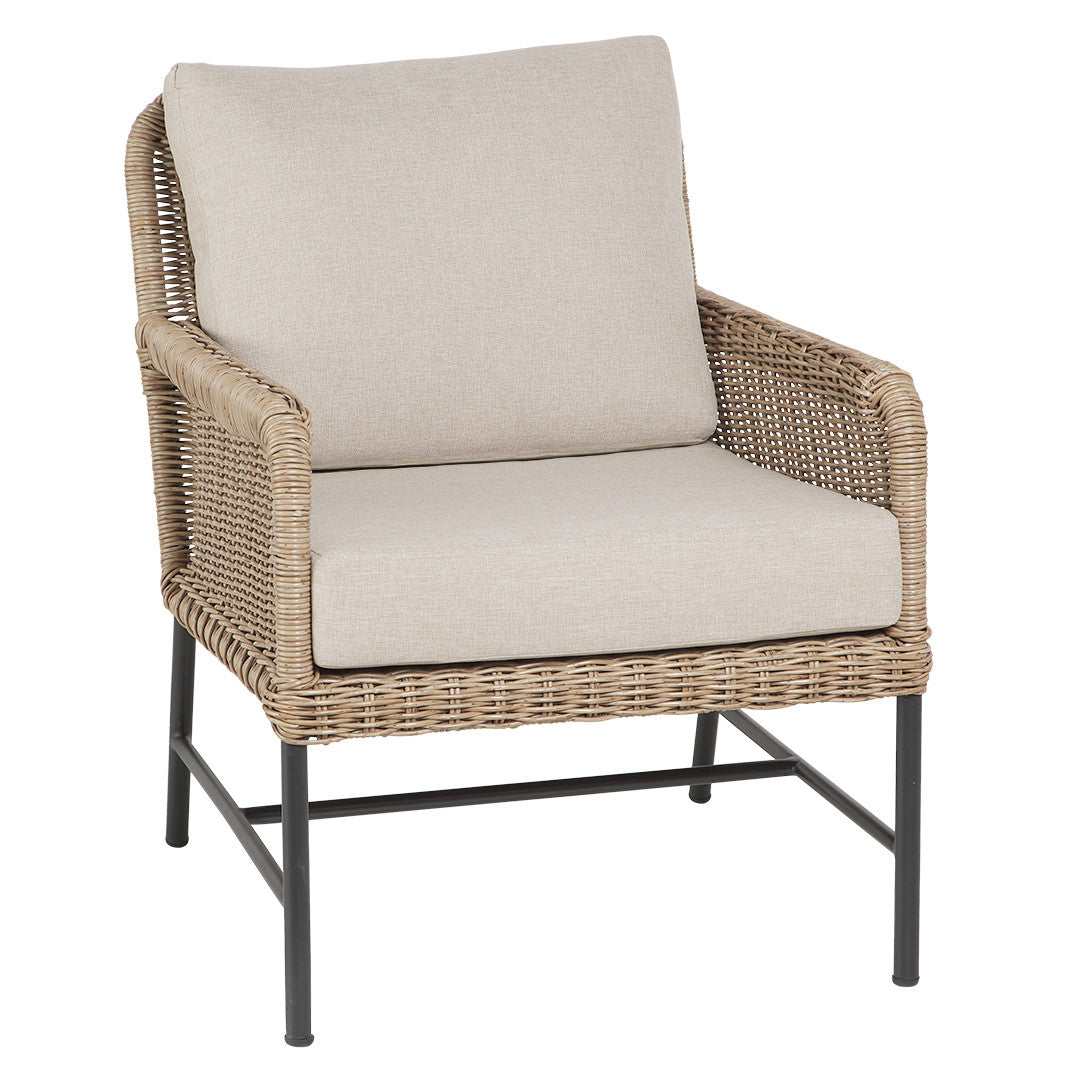 SH Catherine Metal Framed Outdoor Lounge Chair with Seat Cushion