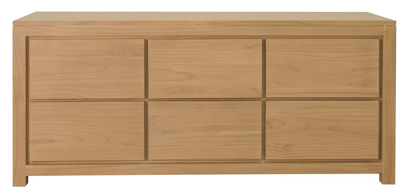 CT Amsterdam Solid White Cedar Timber 6 Drawer Dresser