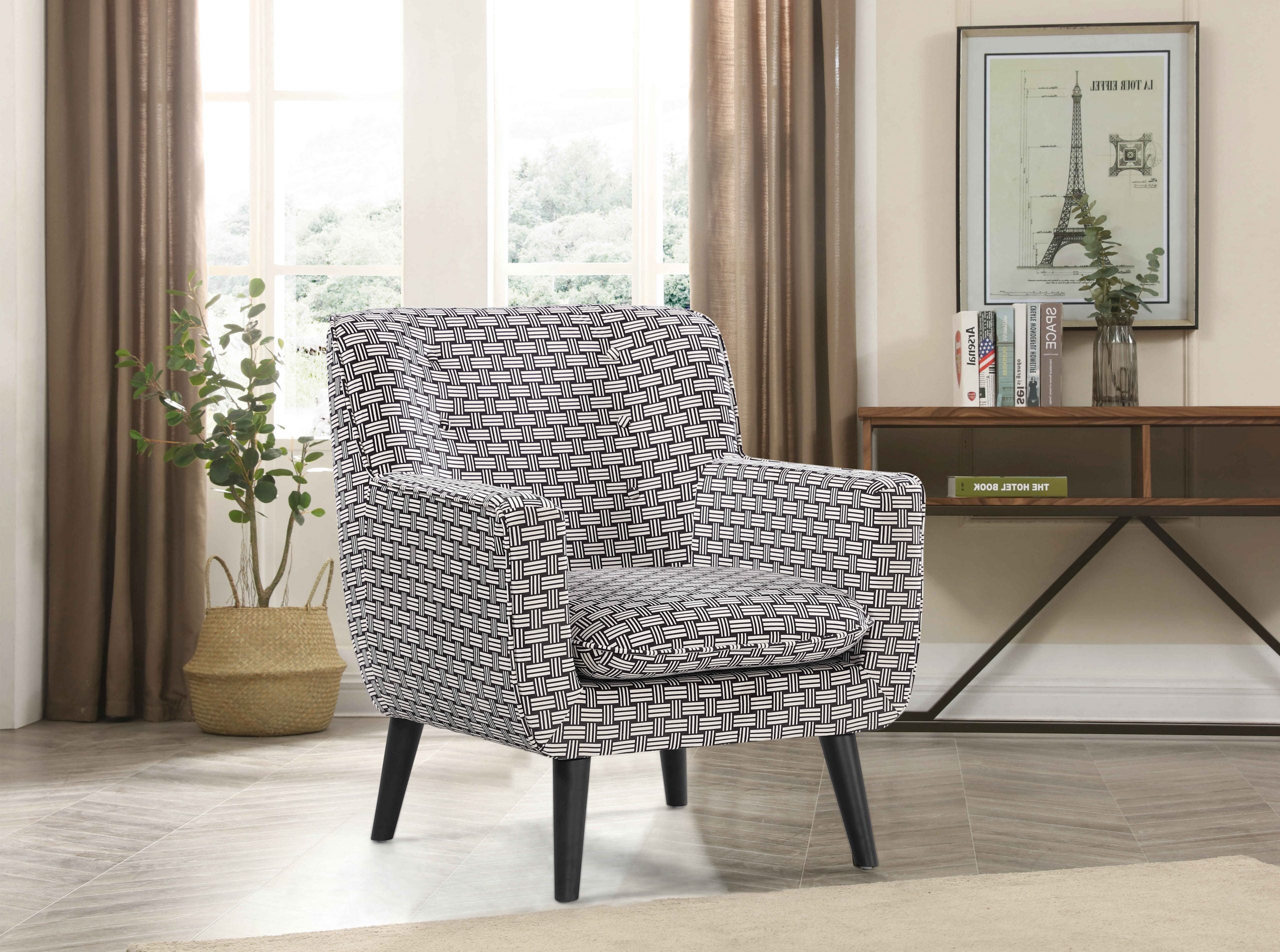 BT Georgia Monochrome Fabric Upholstered Accent Chair