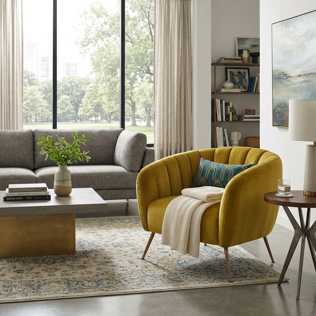 BT Monet Velvet Upholstered Accent Chair