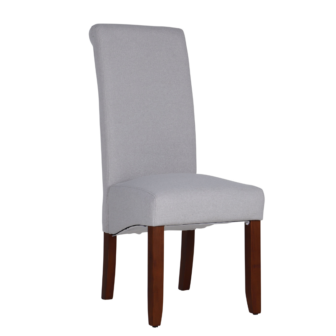 BT Avalon Grey Fabric Upholstered Chestnut Leg Dining Chair